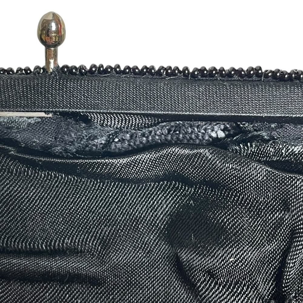 Walborg Vintage Black Beaded Clutch Wallet Purse Made In Japan - Picture 6 of 6